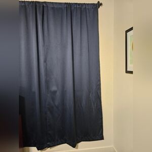 100% BLACKOUT Navy Blue Curtains (2 panels)
